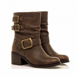 Botines de Tacón Mujer MTNG 54664 Cuero