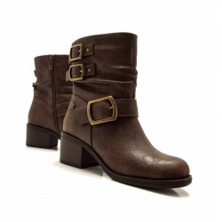 Botines de Tacón Mujer MTNG 54664 Cuero