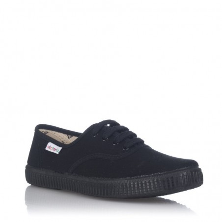 Zapatillas Lona Mujer Victoria Lona Inglesa Negro-Negro