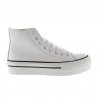 Botines Planos Mujer Victoria Tribu Doble Botín Efecto Piel Blanco