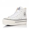 Botines Planos Mujer Victoria Tribu Doble Botín Efecto Piel Blanco
