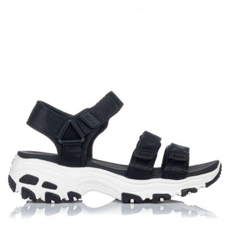 Sandalias Planas Mujer Skechers 31514 Negro