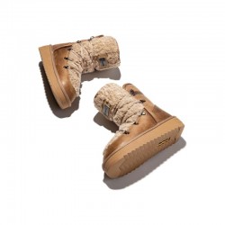 Botines Planos Mujer D.franklin Nordic Fur Sand Cuero