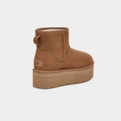 Botines Planos Mujer UGG Classic Mini Plataform Camel