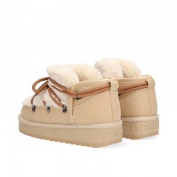 Botines Planos Mujer D.franklin Nordic Trk Fur Low Beig