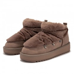 Botines Planos Mujer D.franklin Nordic Trk Fur Low Brown Marron