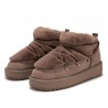 Botines Planos Mujer D.franklin Nordic Trk Fur Low Brown Marron