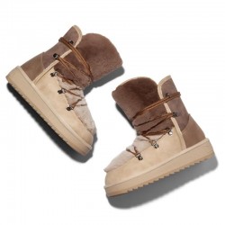 Botines Planos Mujer D.franklin Nordic Trk Fur Gradient Taupe