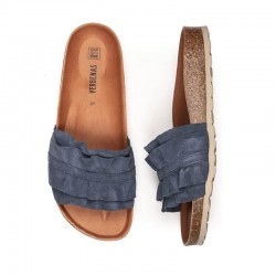 Sandalias Planas Mujer Verbenas Rocio Azul