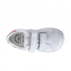 Barefoot Niña Pablosky Lona 980070 Blanco-Rosa