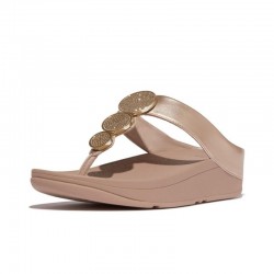 Sandalias Planas Mujer Fitflop Halo Bead-Circle Beig