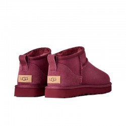 Botines Planos Mujer UGG Classic Ultra Mini Burdeos
