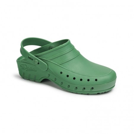 Zuecos Mujer Dian 02/S Perforado Verde