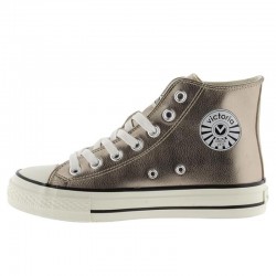 Sneakers Mujer Victoria Tribu Brillo Metal Oro