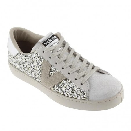 Sneakers Mujer Victoria Berlín Glitter Plata