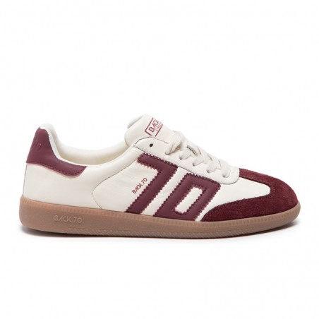 Sneakers Mujer Back 70 108005 Blanco-Burdeos