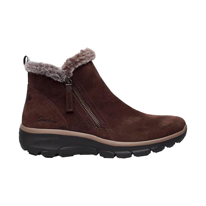 Botines Planos Mujer Skechers Easy Going - High Zip 2 Marron