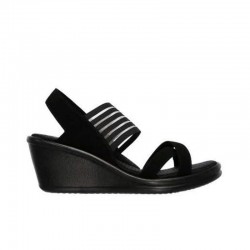 Cuñas Mujer Skechers Rumblers - Solar Burst Negro-Negro