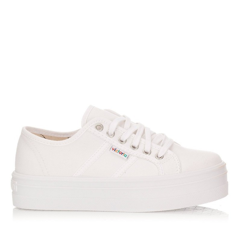 Zapatillas Lona Mujer Victoria Barcelona Lona Blanco