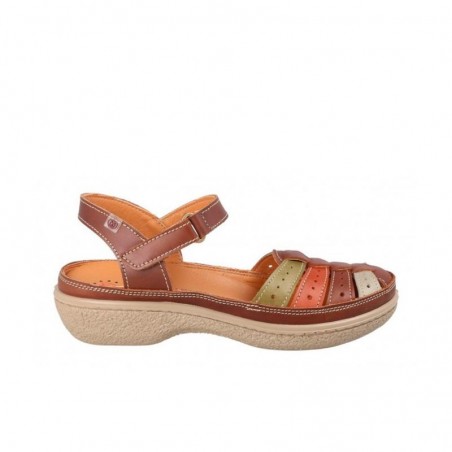 Sandalias Planas Mujer Laura Azaña 11985 Cuero