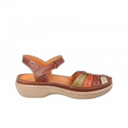 Sandalias Planas Mujer Laura Azaña 11985 Cuero