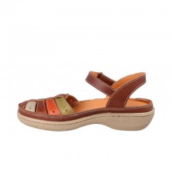 Sandalias Planas Mujer Laura Azaña 11985 Cuero