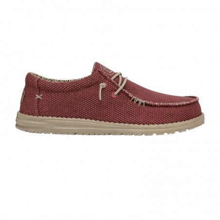 Zapatillas Lona Hombre Hey Dude Wally Braided Rojo