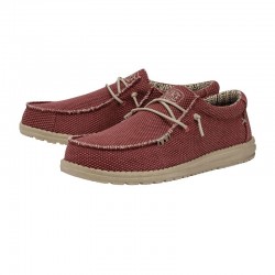 Zapatillas Lona Hombre Hey Dude Wally Braided Rojo