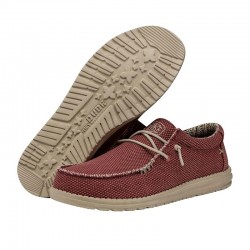 Zapatillas Lona Hombre Hey Dude Wally Braided Rojo