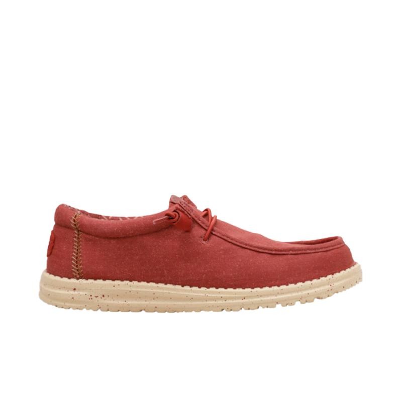 Zapatillas Lona Hombre Hey Dude Wally Strech Canvas Rojo
