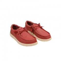 Zapatillas Lona Hombre Hey Dude Wally Strech Canvas Rojo