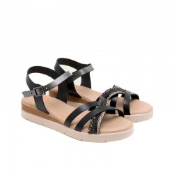 Sandalias Planas Mujer Porronet 3278 Negro