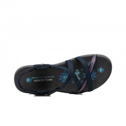 Sandalias Planas Mujer Skechers Reggae Slim - Sun Array Marino