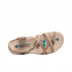 Sandalias Planas Mujer Skechers Reggae Slim - Sun Array Taupe