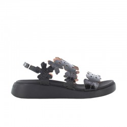 Sandalias Planas Mujer Wonders 6551 Negro