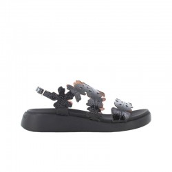 Sandalias Planas Mujer Wonders 6551 Negro