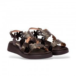 Sandalias Planas Mujer Wonders 6551 Negro