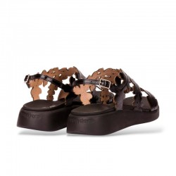 Sandalias Planas Mujer Wonders 6551 Negro