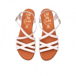 Sandalias Planas Mujer Oh My Sandals 5806 Blanco