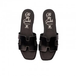 Sandalias Planas Mujer Oh My Sandals 5810 Negro