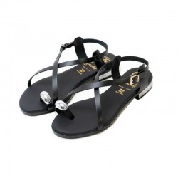 Sandalias Planas Mujer Oh My Sandals 5863 Negro