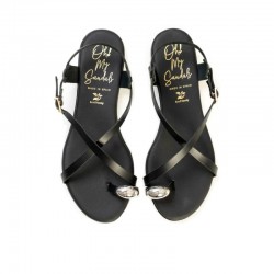 Sandalias Planas Mujer Oh My Sandals 5863 Negro