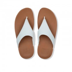 Sandalias Planas Mujer Fitflop Lulu Opul Toe-Post Blanco