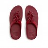 Sandalias Planas Mujer Fitflop Fino Bead-Cluster Rojo