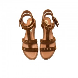 Sandalias Planas Mujer MTNG 55545 Cuero