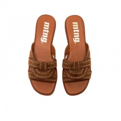 Sandalias Planas Mujer MTNG 55560 Cuero