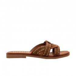 Sandalias Planas Mujer MTNG 55560 Cuero