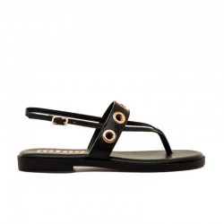 Sandalias Planas Mujer MTNG 55755 Negro