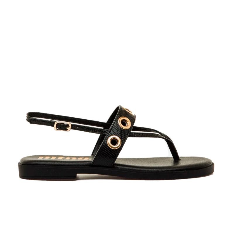 Sandalias Planas Mujer MTNG 55755 Negro
