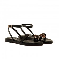 Sandalias Planas Mujer MTNG 55931 Negro